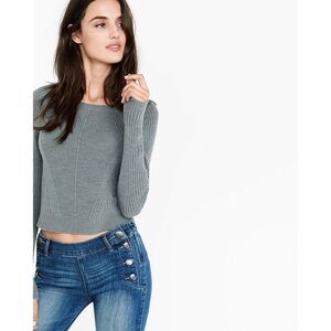 ✨Engineered Rib Long Sleeve Cropped Sweater✨